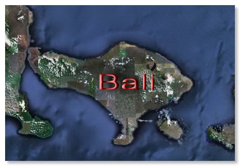 Karte von Bali, Indonesien