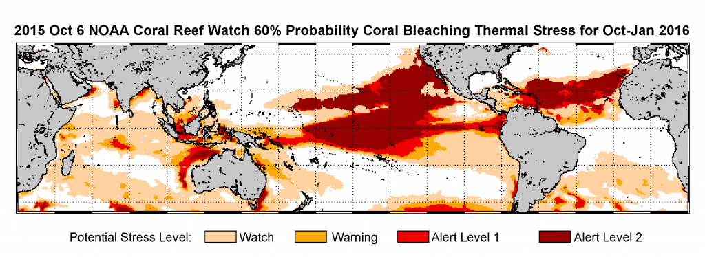 El Niño Vorhersage Oktober 2015 bis Januar 2016