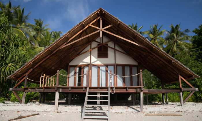Außenansicht einer Villa des Kusu Island Resorts