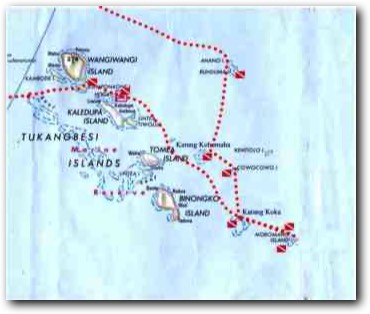 Karte: Tukangbesi Inseln