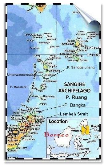 Karte: Nord-Sulawesi und Sangihe