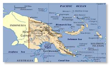 Karte: Papua Neuguinea - klein